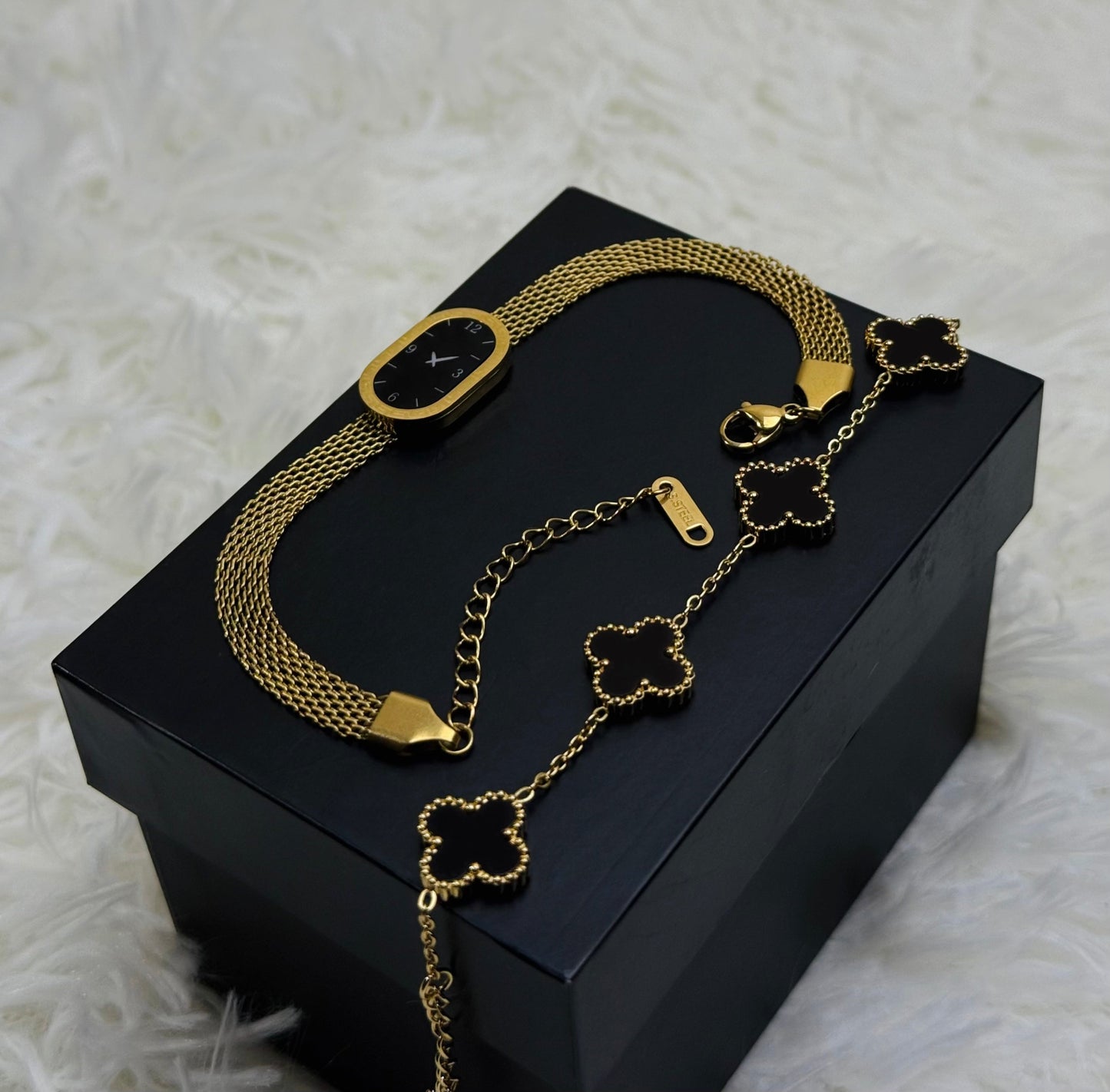 Classy Watch Bracelet Stack💯 Waterproof Tarnish Free Hypoallergenic 18k Gold Plated