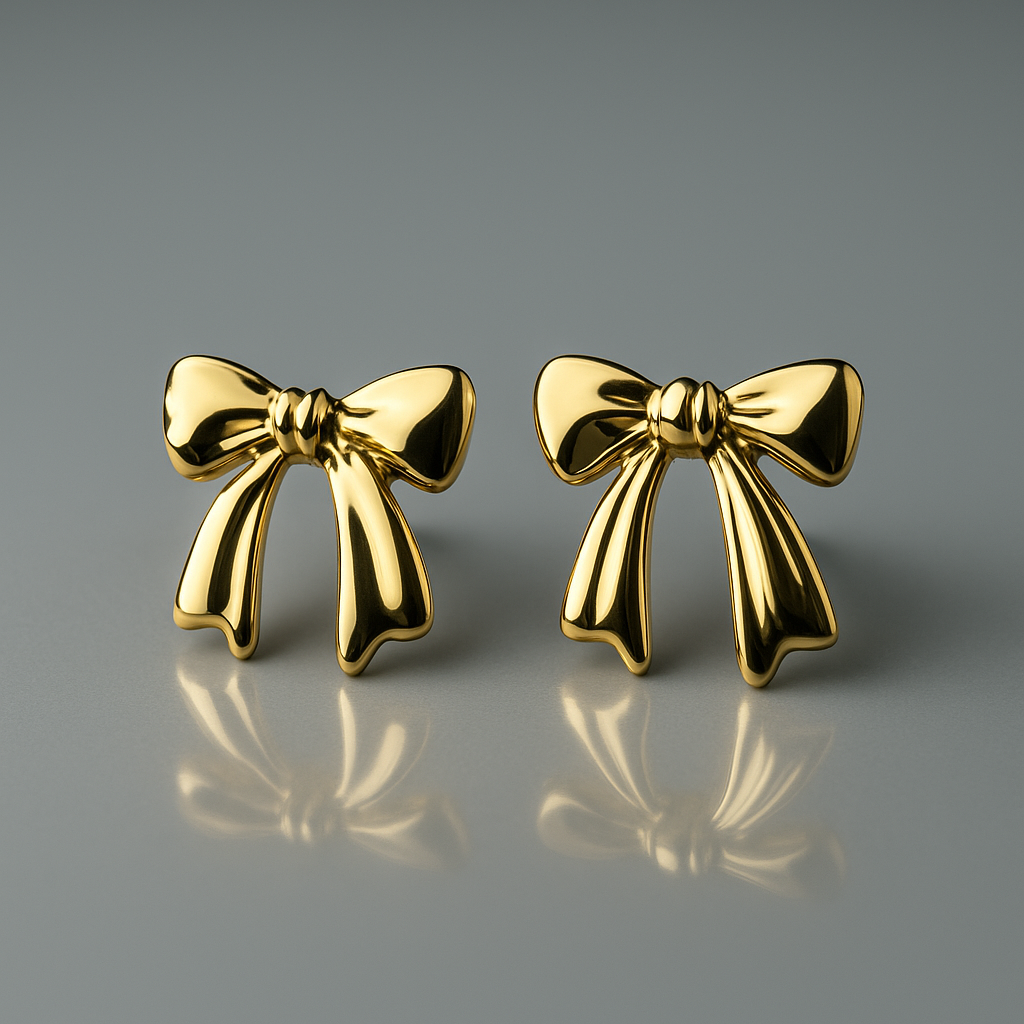 Bow Earrings Gold