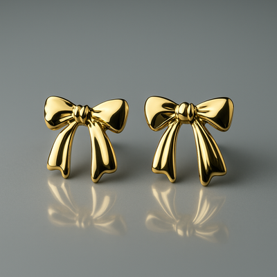 Bow Earrings Gold