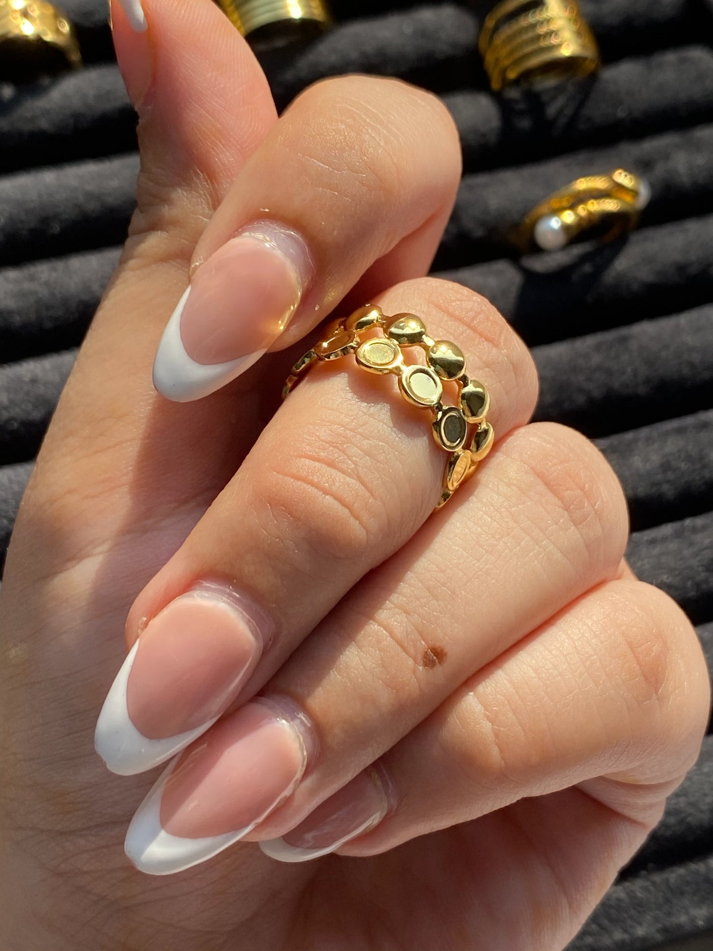 Polka Ring - 18k Gold Plated Adjustable Ring
