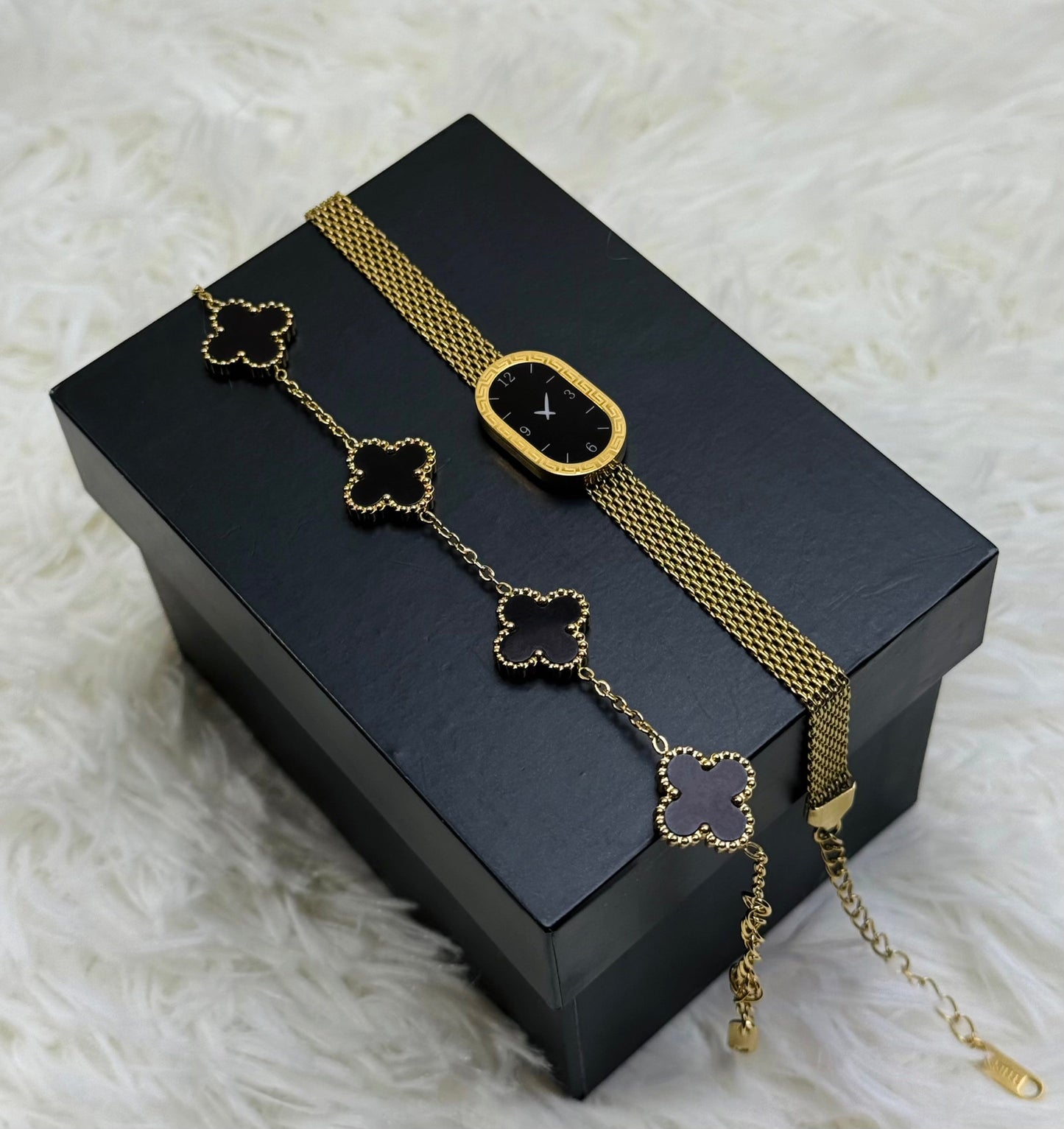 Classy Watch Bracelet Stack💯 Waterproof Tarnish Free Hypoallergenic 18k Gold Plated