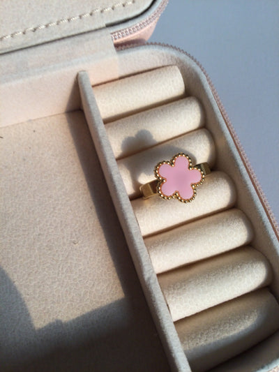 Pink Clover - Trending 18k Gold Plated Anti Tarnish Waterproof Ring