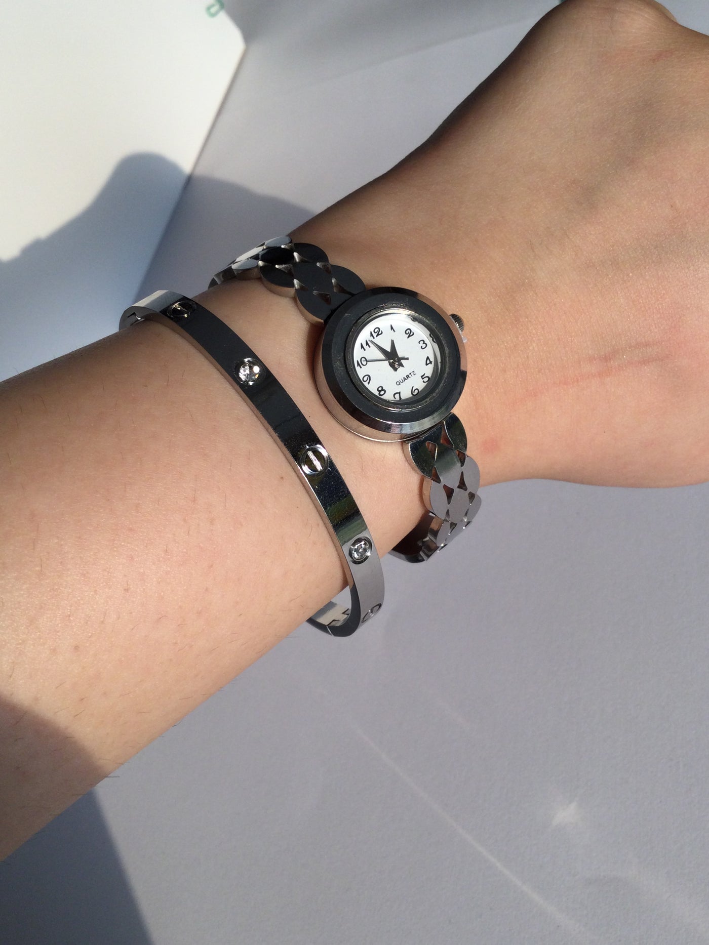 Bangle Watch Stack Silver
