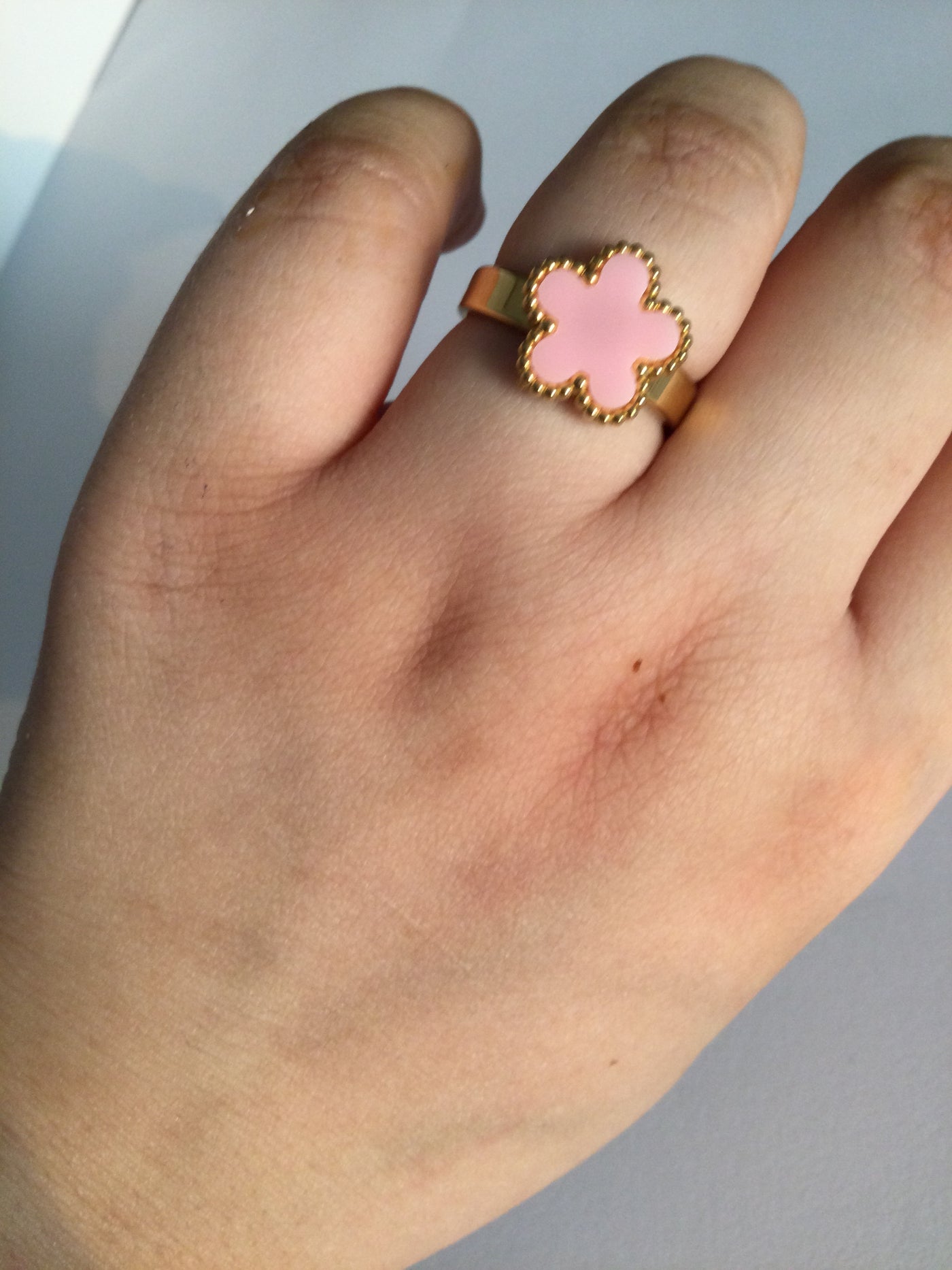 Pink Clover - Trending 18k Gold Plated Anti Tarnish Waterproof Ring