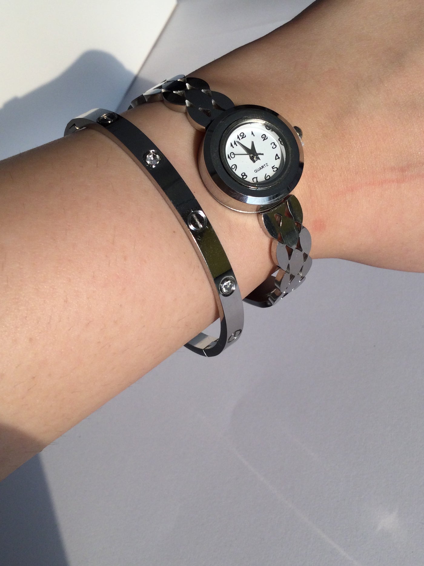 Bangle Watch Stack Silver