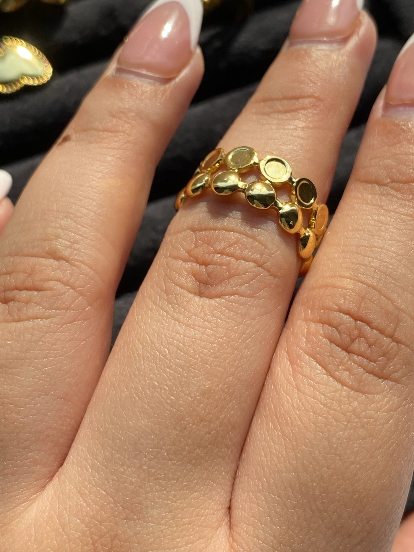 Polka Ring - 18k Gold Plated Adjustable Ring
