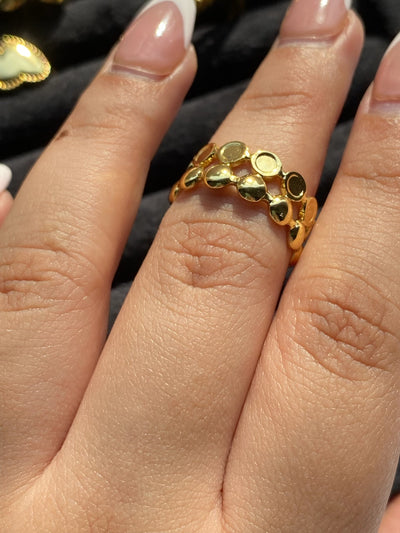 Polka Ring - 18k Gold Plated Adjustable Ring