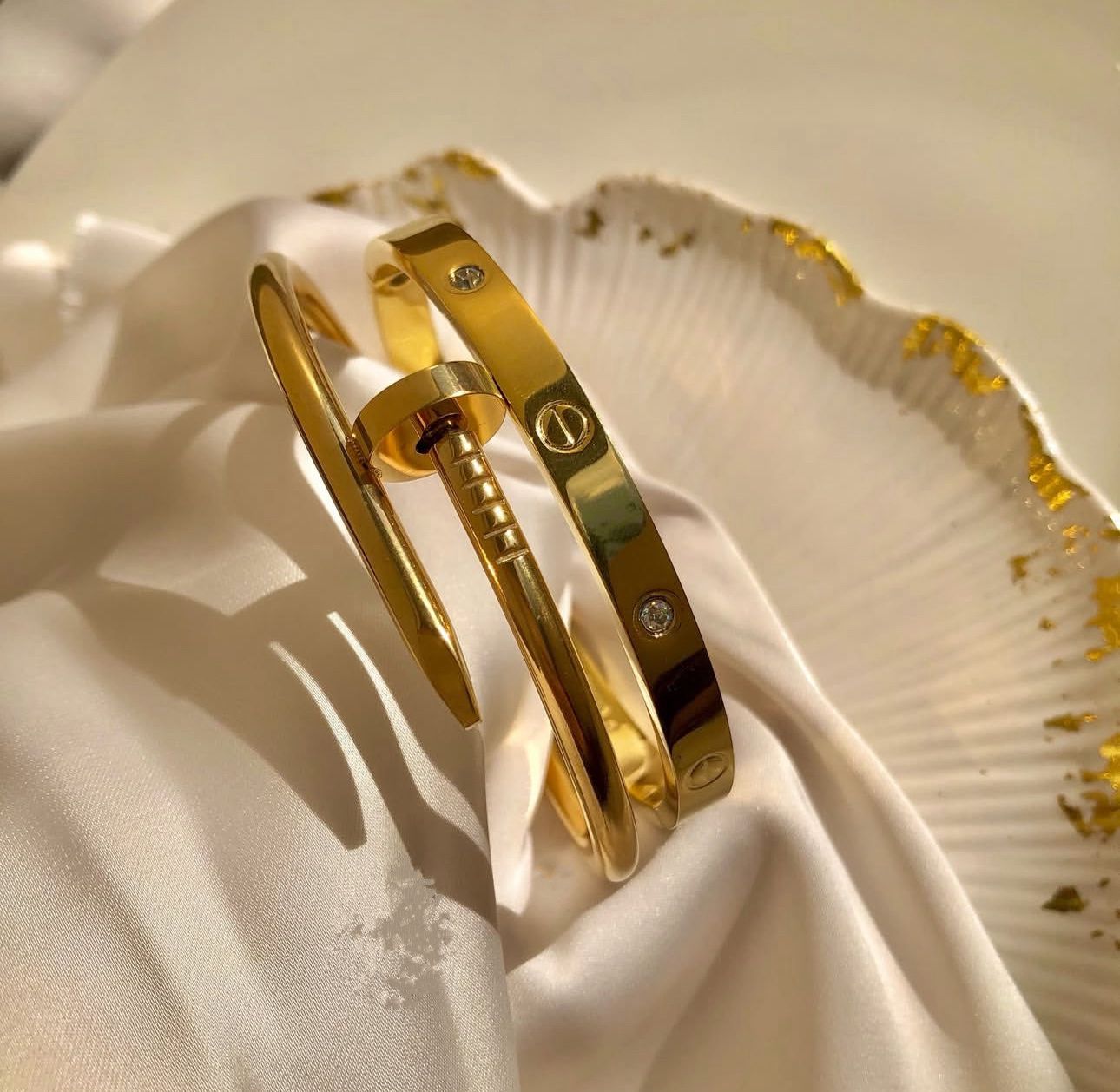 Cartier Gold Stack 18k Gold Plated Waterproof Tarnish Free Turkish Imported Premium Set