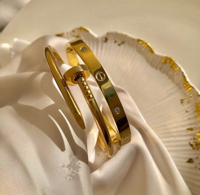 Cartier Gold Stack 18k Gold Plated Waterproof Tarnish Free Turkish Imported Premium Set