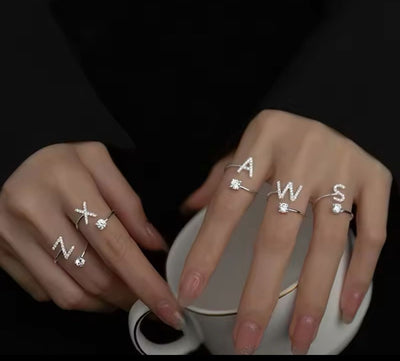 Solitaire alphabet ring