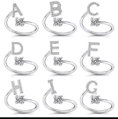 Solitaire alphabet ring