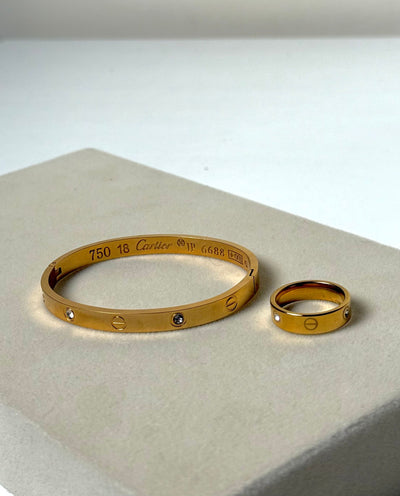 Love Bangle, Love Ring 18k Gold Plated Waterproof Anti Tarnish