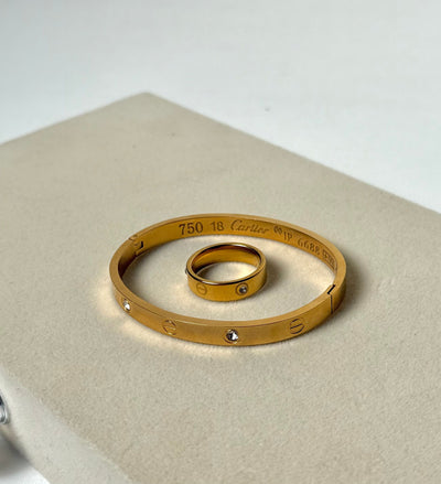 Love Bangle, Love Ring 18k Gold Plated Waterproof Anti Tarnish