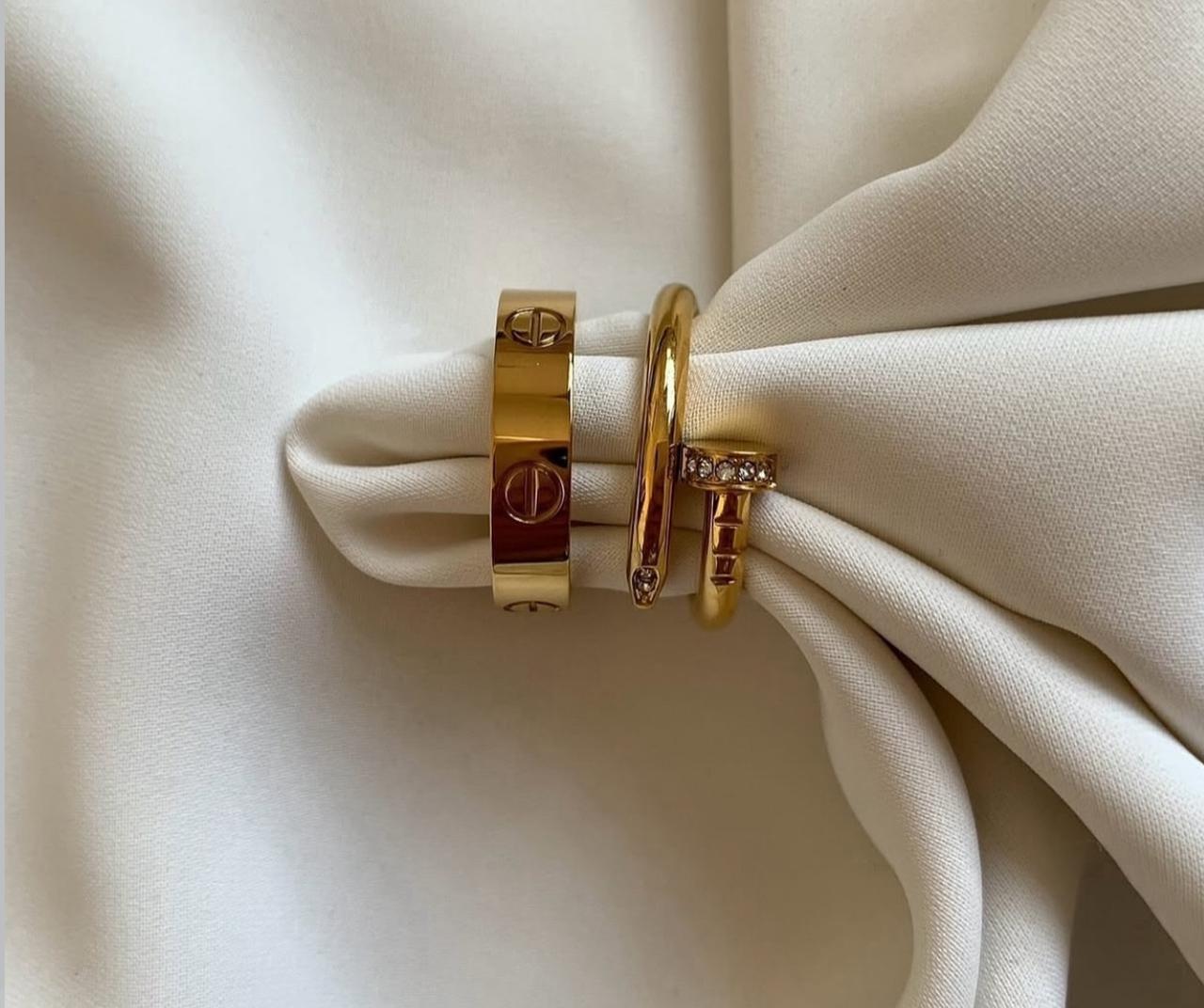 Gold Love Rings - Anti Tarnish Trendy Premium 18k Gold Plating