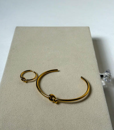 Dailywear Gold Knot Bangle with Knot Ring  A Versatile Set of Gold Jewelry that is meant to make you Stand out