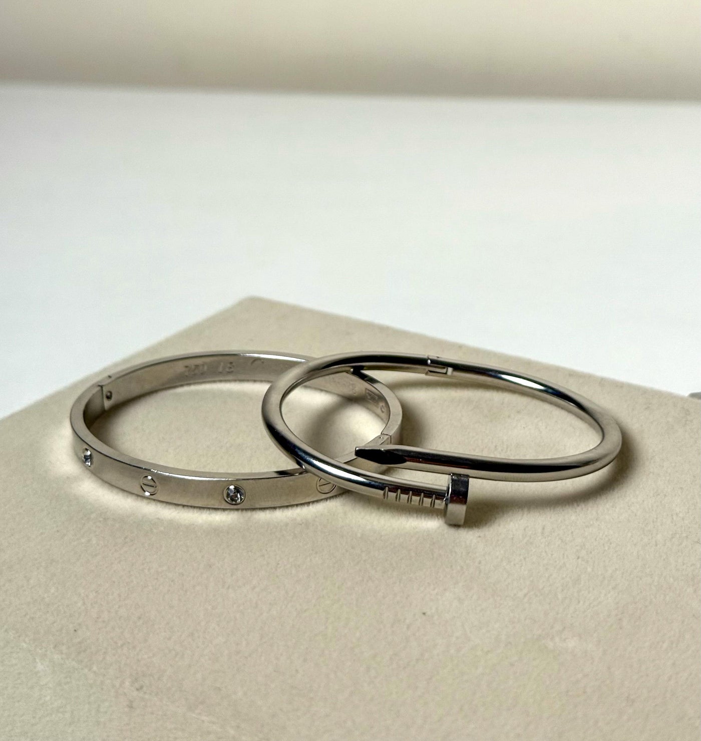 Silver Classic Love Bangle Stack