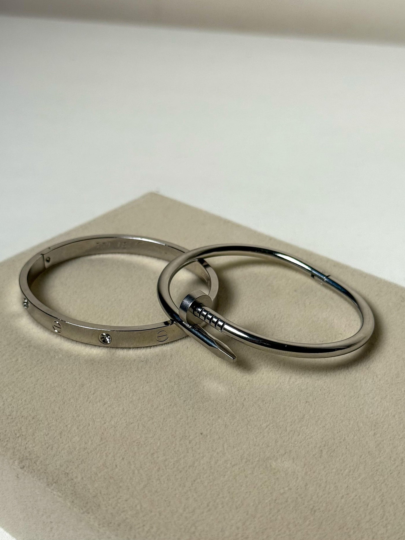 Silver Classic Love Bangle Stack
