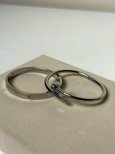 Silver Classic Love Bangle Stack