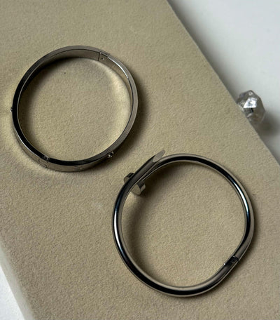 Silver Classic Love Bangle Stack