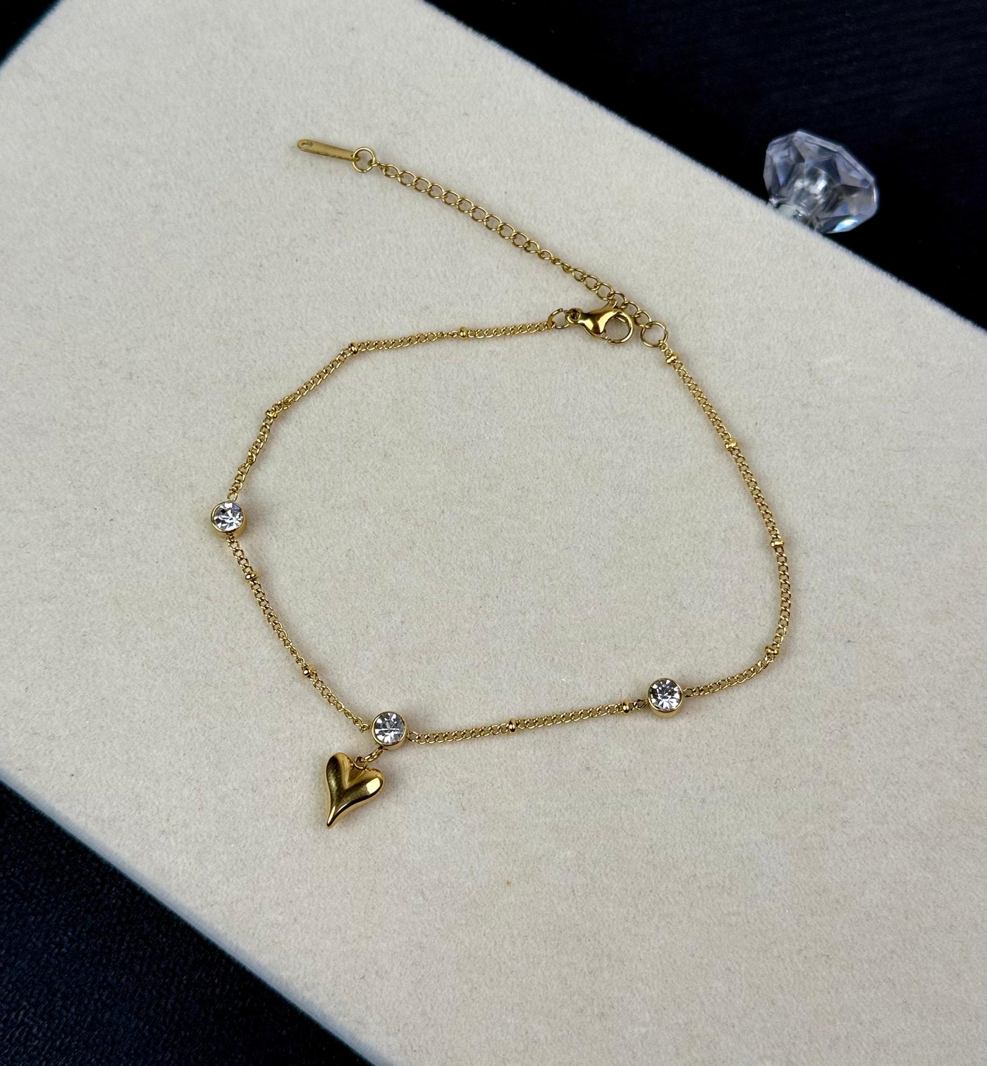 Jasmine Heart Anklet🤍😍 Waterproof 18k Gold Plated Tarnish Free Turkish Imported🇹🇷