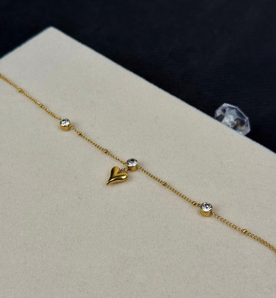 Jasmine Heart Anklet🤍😍 Waterproof 18k Gold Plated Tarnish Free Turkish Imported🇹🇷