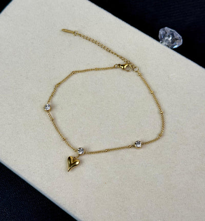 Jasmine Heart Anklet🤍😍 Waterproof 18k Gold Plated Tarnish Free Turkish Imported🇹🇷