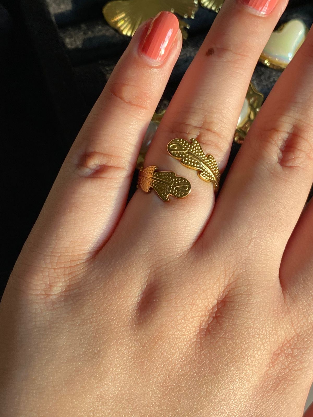 Leaf Dream - Gold Plated Adjustable Ring