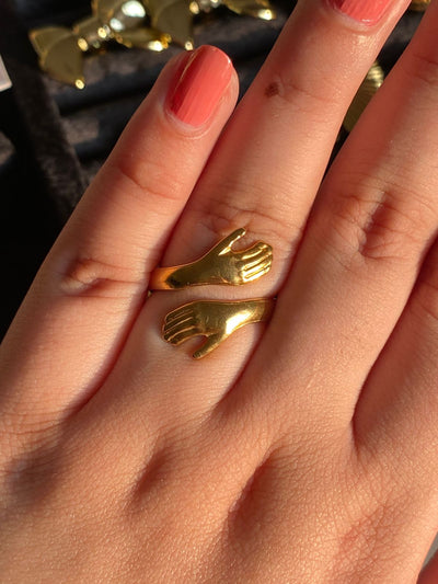 Hug Ring - Gold Plated Waterproof Anti Tarnish Adjustable
