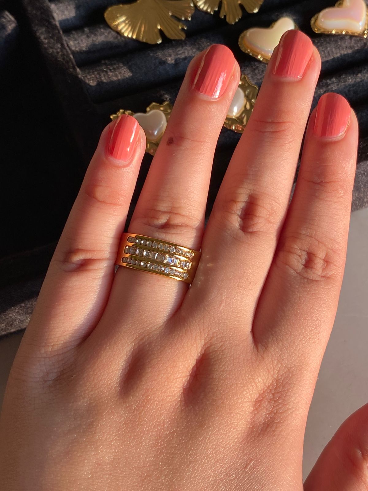 Selena Band - Premium Zircon Gold Ring Band Waterproof
