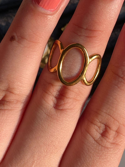 Geometric - 18k Gold Plated Waterproof Anti Tarnish Adjustable Ring